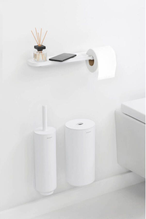 Brabantia toiletrolhouder MindSet met Plankje Mineral Fresh White