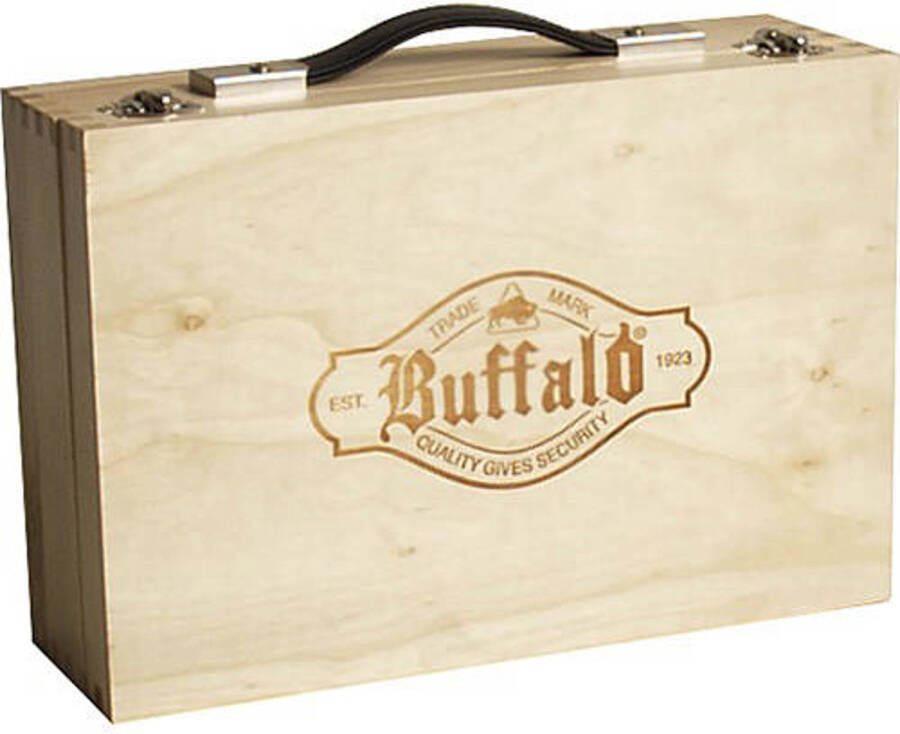 Buffalo Jeu de boules set gepoedercoat in houten doos