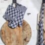 DDDDD Barbeque Pannenlap Set van 2 stuks Geruit Met Ophanglus 21x21 cm Blauw - Thumbnail 3