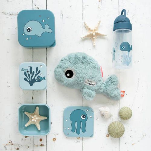 Done by Deer broodtrommel snack box set (3 stuks) Sea friends Blue