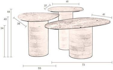 Dutchbone bijzettafel (set van 3) Suki