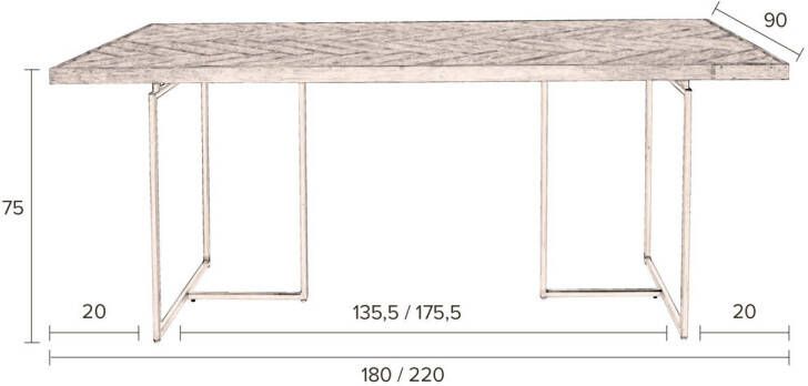 Dutchbone eetkamertafel (220x90 cm) Class