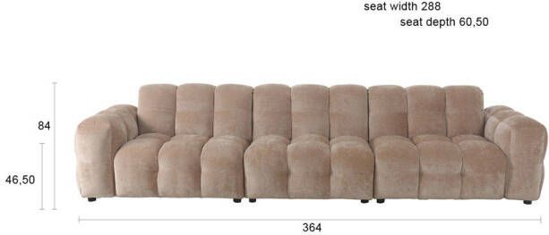 Dutchbone Hackman 4 5-zitsbank Velours Beige