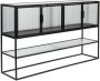 Dutchbone Dressoir Boli Glas en metaal 150cm Zwart - Thumbnail 2