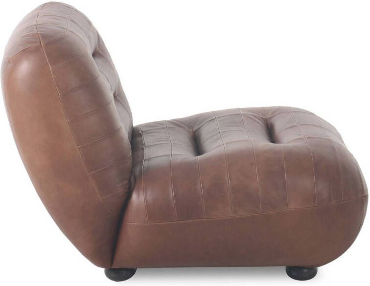 Dutchbone Wyatt Fauteuil Leer Chocolade Bruin
