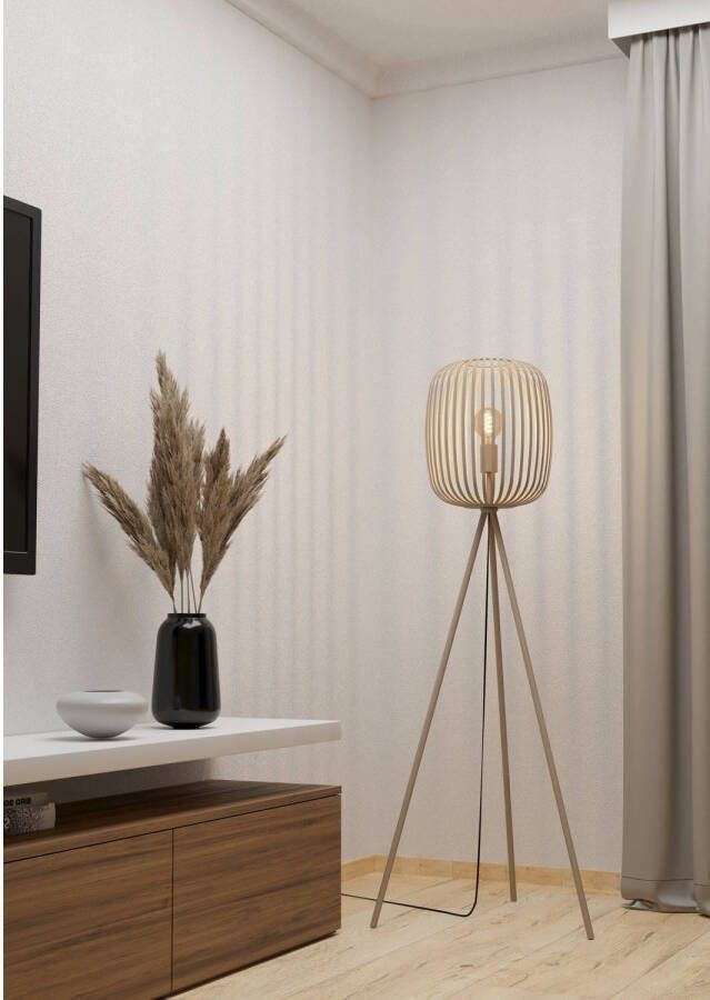 EGLO Romazzina Vloerlamp E27 metaal- driepoot 140 cm Zandkleur