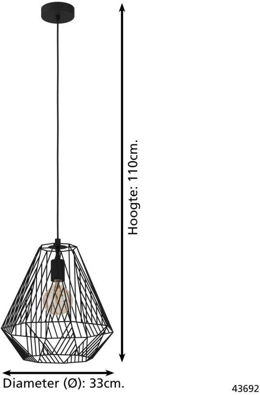 EGLO Stype Hanglamp E27 Ø 33 cm Zwart