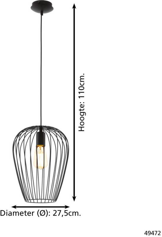 EGLO Newtown Hanglamp - E27 - Ø 27 5 cm - Zwart