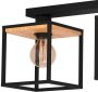 EGLO Plafondlamp LIBERTAD Plafondlamp in zwart en bruin van staal hout excl. E27 40W (1 stuk) - Thumbnail 2