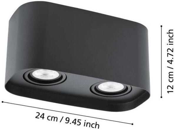 EGLO Connect.z Caminales-Z Smart Plafondlamp - GU10 - 24 cm - Zwart - Instelbaar RGB & wit licht - Dimbaar - Zigbee