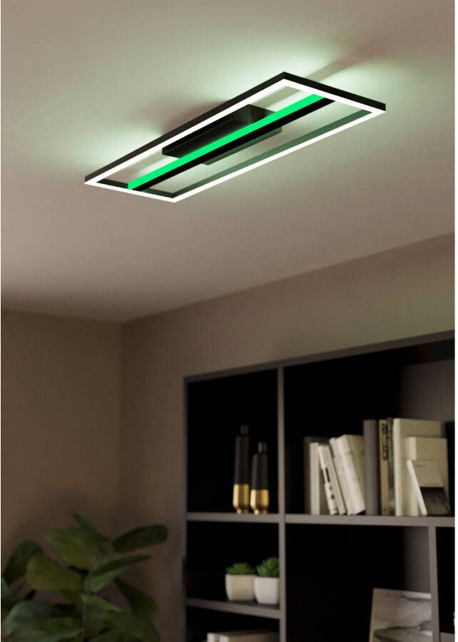 EGLO Connect.z Calagrano-Z Smart Plafondlamp - 64 cm - Zwart Wit - Instelbaar RGB & wit licht - Dimbaar - Zigbee