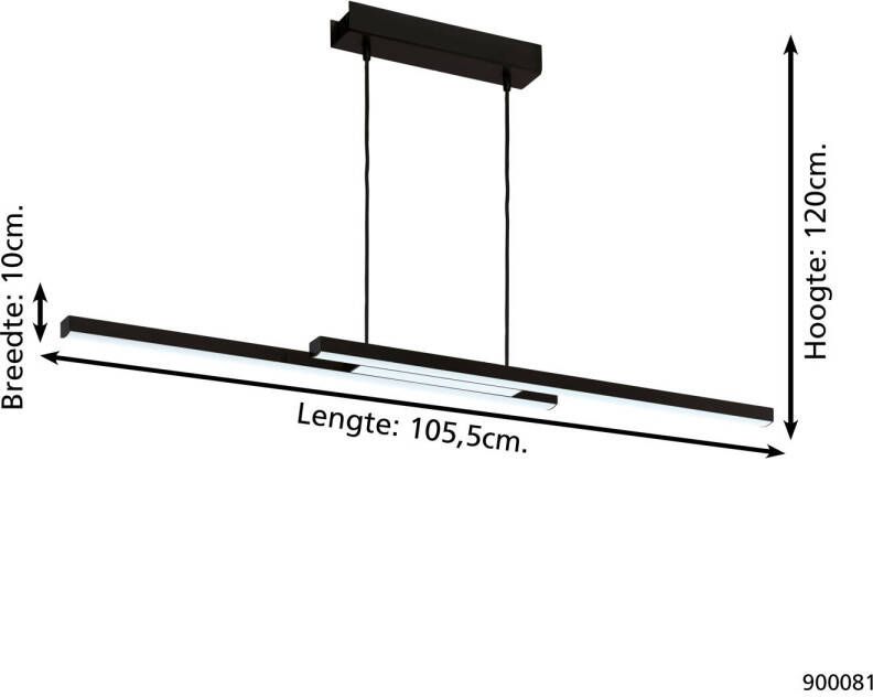 EGLO Connect.z Fraioli-Z Smart Hanglamp - 105 5 cm - Zwart Wit - Instelbaar RGB & wit licht - Dimbaar - Zigbee