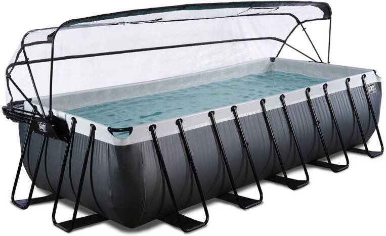 EXIT Black Leather Black Leather zwembad 540x250x122cm met overkapping en zandfilterpomp