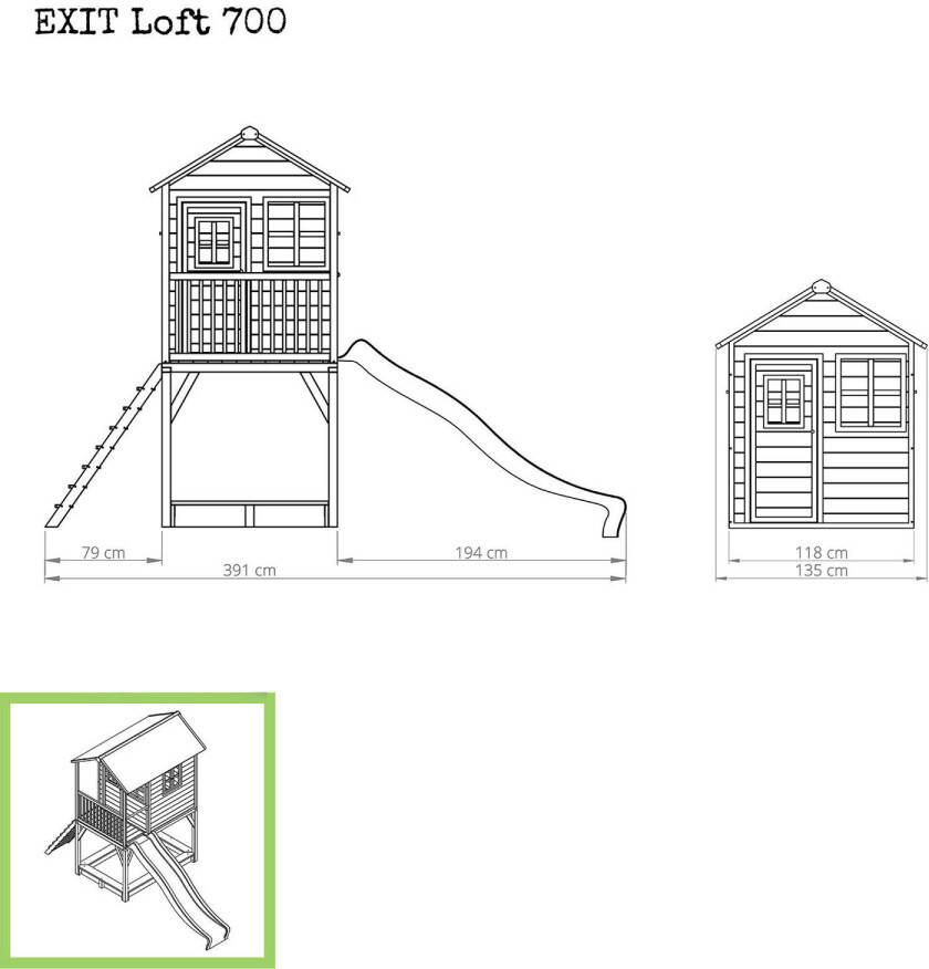 EXIT Loft 700 Loft 700 houten speelhuis naturel