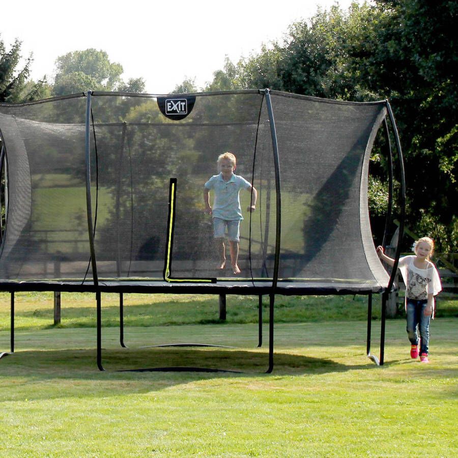 EXIT Tiggy junior trampoline ø140cm met beugel (Kleur rand: zwart lime groen) - Foto 7