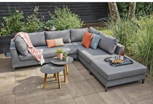 Exotan Loungeset Links Buiten Sicilië Aluminium Grijs 60x262x246