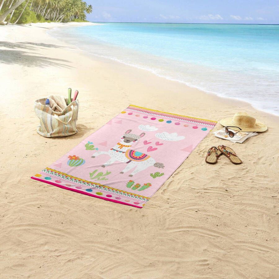 Good Morning kinderstrandlaken (150x75 cm) Roze