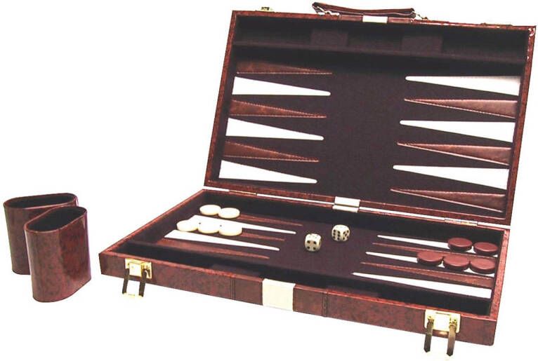 HOT Backgammon bruin 38 x 48 cm Buffalo backgammon Piping bruin 46 x 28 cm