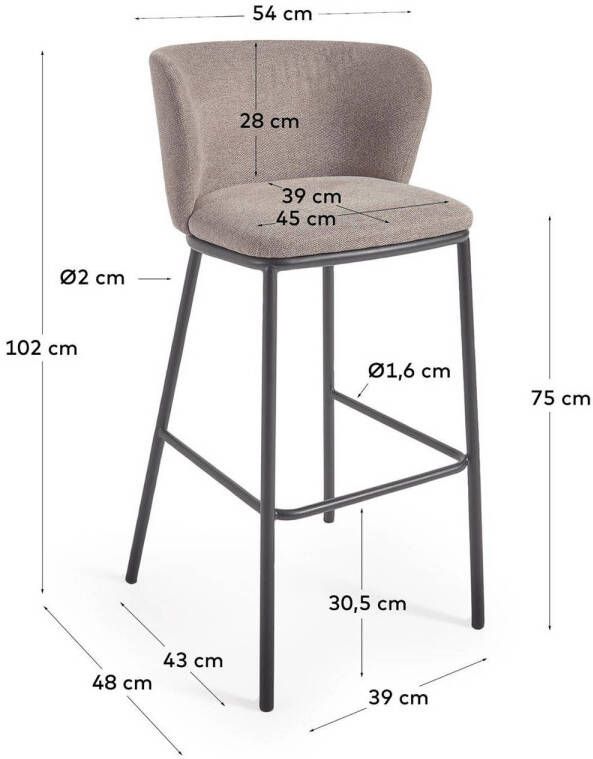 Kave Home barkruk (set van 2) Ciselia