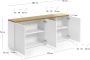 Kave Home Abilen 3-deurs dressoir van eikenhoutfineer met witte lak 180 x 75 cm FSC 100% - Thumbnail 7