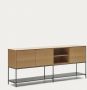 Kave Home Vedrana 3-deurs dressoir in eikenfineer met stalen pootjes 195 x 80 cm - Thumbnail 6