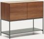 Kave Home Vedrana 2-deurs dressoir in walnootfineer met stalen poten 97 5 x 80 cm - Thumbnail 4