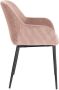 Kave Home Eetkamerstoel Konna Rib Roze Velvet - Thumbnail 3