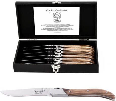 Laguiole Style de Vie Steakmessen Luxury Line Olijfhout 6 stuks