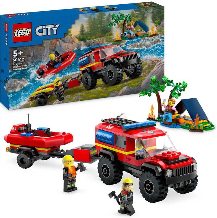 LEGO City 4x4 brandweer auto met reddingsboot 60412