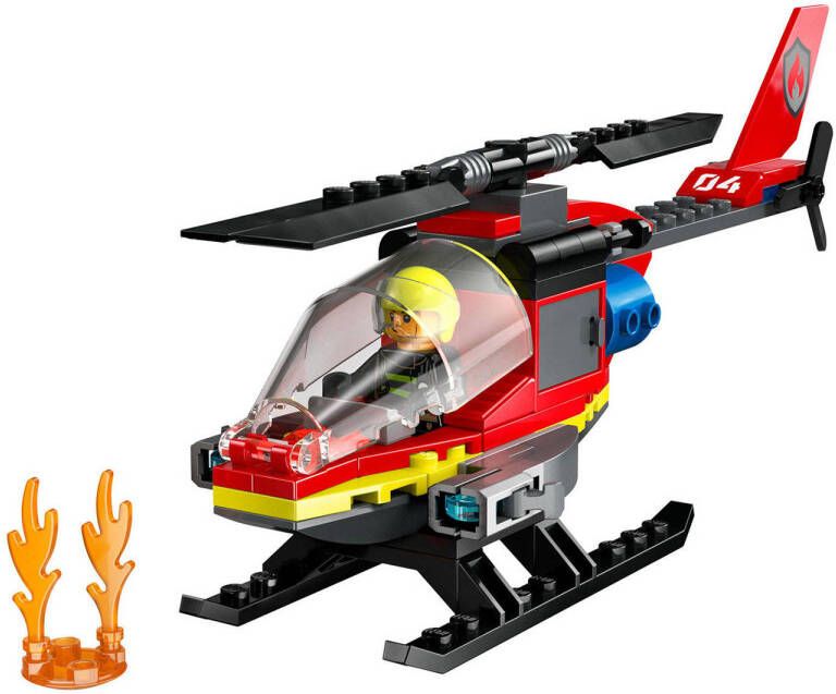LEGO City Brandweerhelikopter Reddingsvoertuig Speelgoed met Minifiguur van Piloot 60411