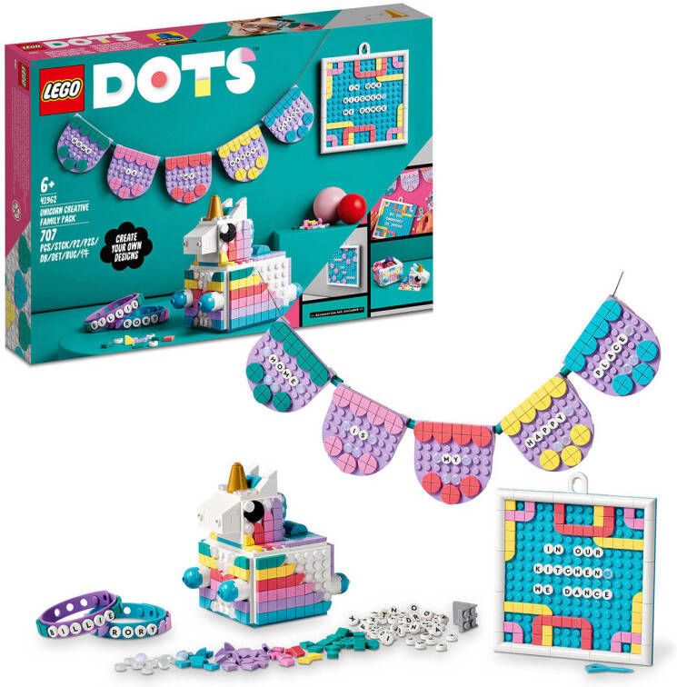 LEGO Dots Eenhoorn creatieve gezinsset 41962