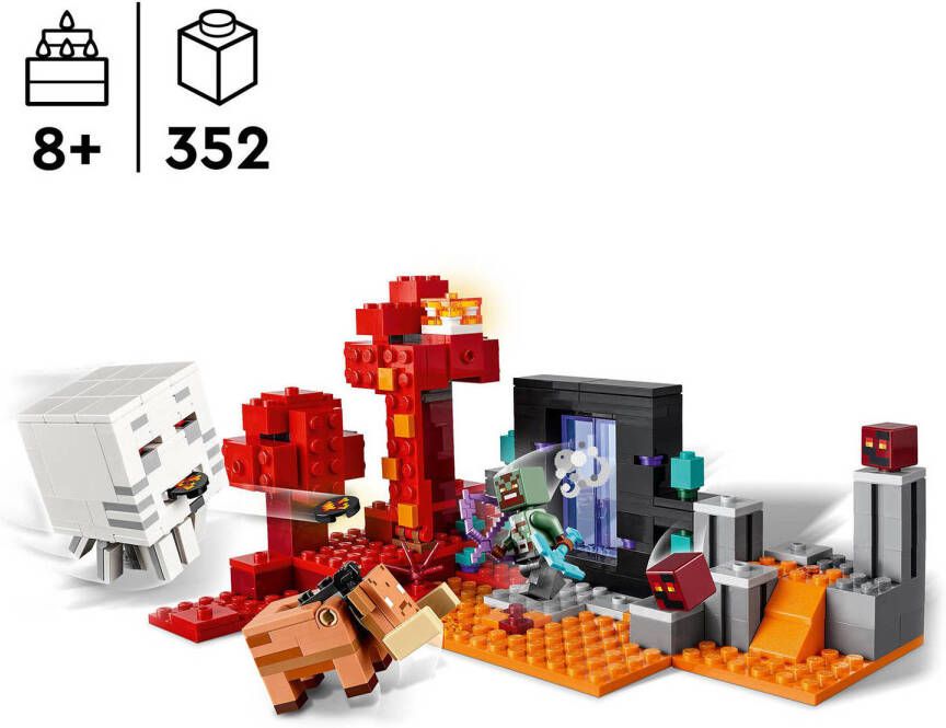 LEGO Minecraft Hinderlaag bij het Nether-portaal 21255