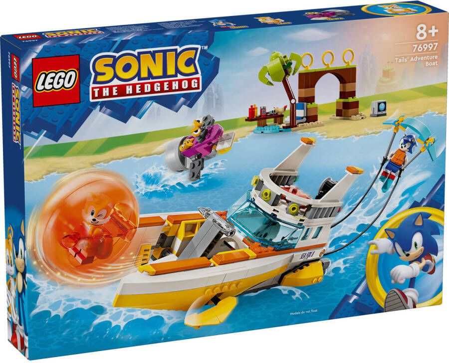 LEGO Sonic the Hedgehog Tails' avonturenboot Boot Speelgoed voor Kinderen 76997