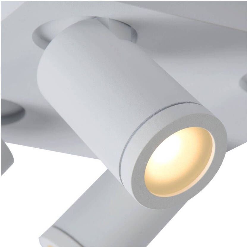 Lucide TAYLOR Plafondspot Badkamer LED Dim to warm GU10 4x5W 2200K 3000K IP44 Wit