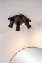 Lucide TAYLOR Plafondspot Badkamer LED Dim to warm GU10 4x5W 2200K 3000K IP44 Zwart - Thumbnail 2