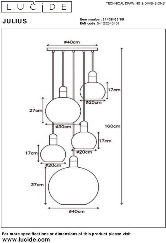 Lucide hanglamp Julius