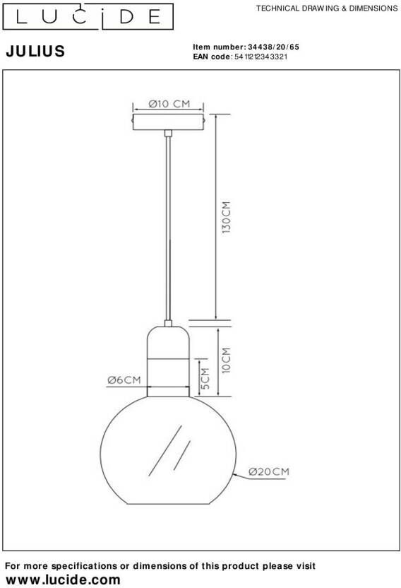 Lucide hanglamp Julius (Ø20 cm)