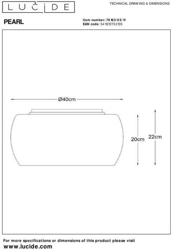 Lucide PEARL Plafonnière Ø 40 cm 5xG9 Chroom