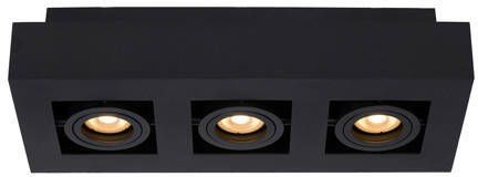 Lucide XIRAX Plafondspot LED Dim to warm GU10 3x5W 2200K 3000K Zwart