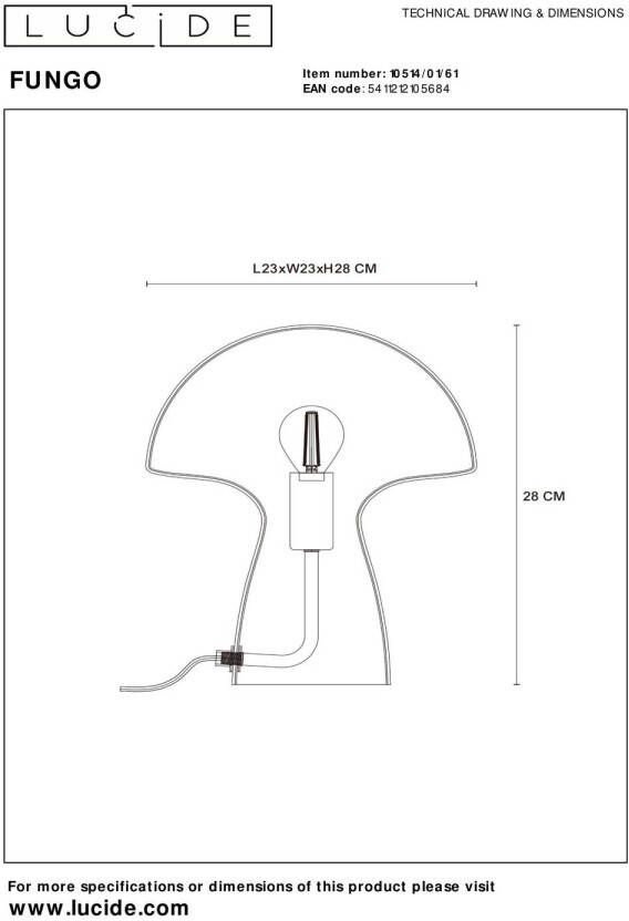 Lucide tafellamp Fungo