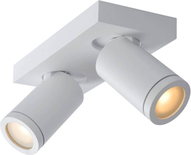 Lucide TAYLOR Plafondspot Badkamer LED Dim to warm GU10 2x5W 2200K 3000K IP44 Wit