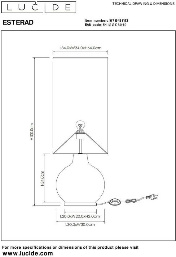 Lucide vloerlamp Esterad (Ø34 cm)