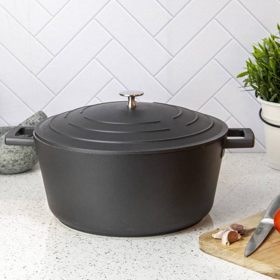 MasterClass gietaluminium braadpan (Ø28 cm) (5L) (lichtgewicht) zwart