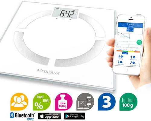 Medisana BS444 lichaamsanalyse weegschaal met Bluetooth