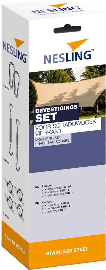 Platinum complete montage set voor schaduwdoek vierkant