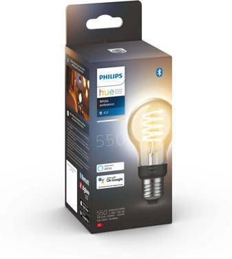 Philips Hue Filament Standaardlamp A60 E27 1-pack warmkoelwit licht