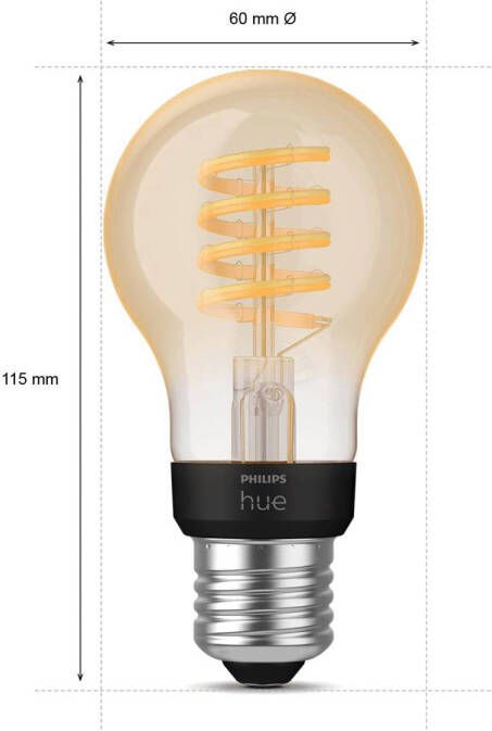 Philips Hue filament standaardlamp A60 warm tot koelwit licht 1-pack E27