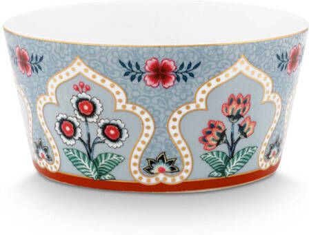 Pip Studio oriental flower festival blue cadeauset van 4 bowls 12cm assortie