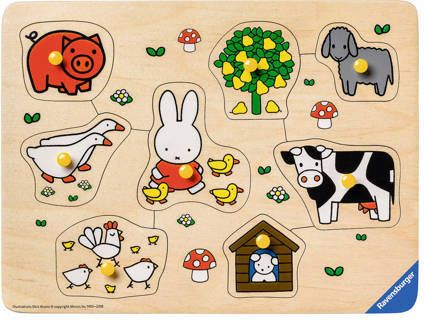 Ravensburger nijntje op de boerderij 8 stukjes houten vormenpuzzel 8 stukjes