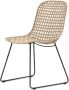 Riviera Maison Tuinstoel zonder armleuning Jakarta Outdoor Dining Chair All-Weather Twisted Wicker Iron Bruin - Thumbnail 3